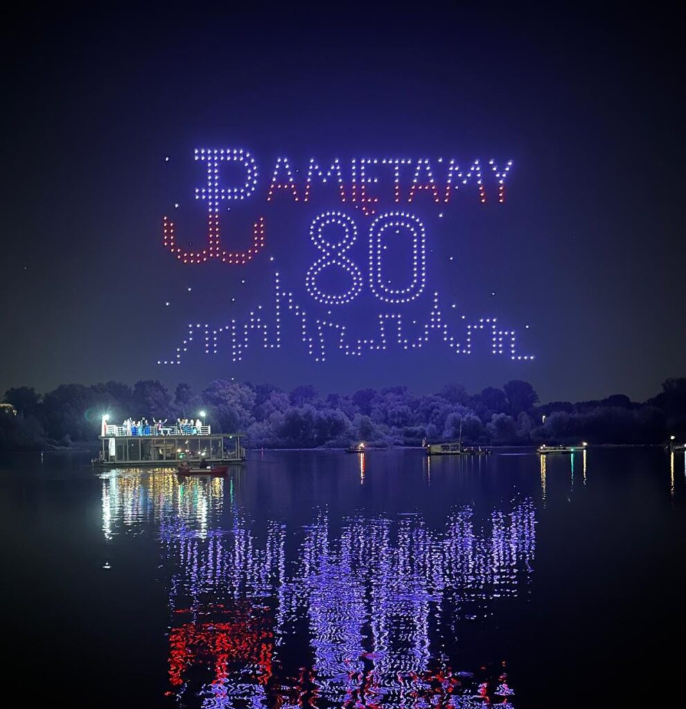 pokaz dronów powstanie warszawskie, pokaz dronów warszawa, 80 rocznica wybuchu powstania warszawskiego, 615 dronów, astranate